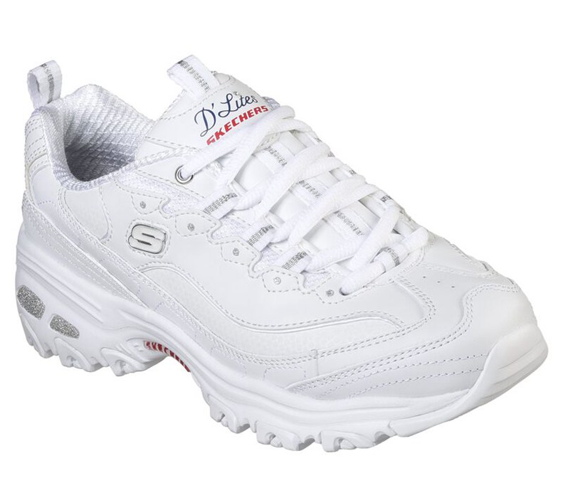 Skechers D'lites - Fresh Start - Womens Sneakers White/Navy [AU-HP0498]